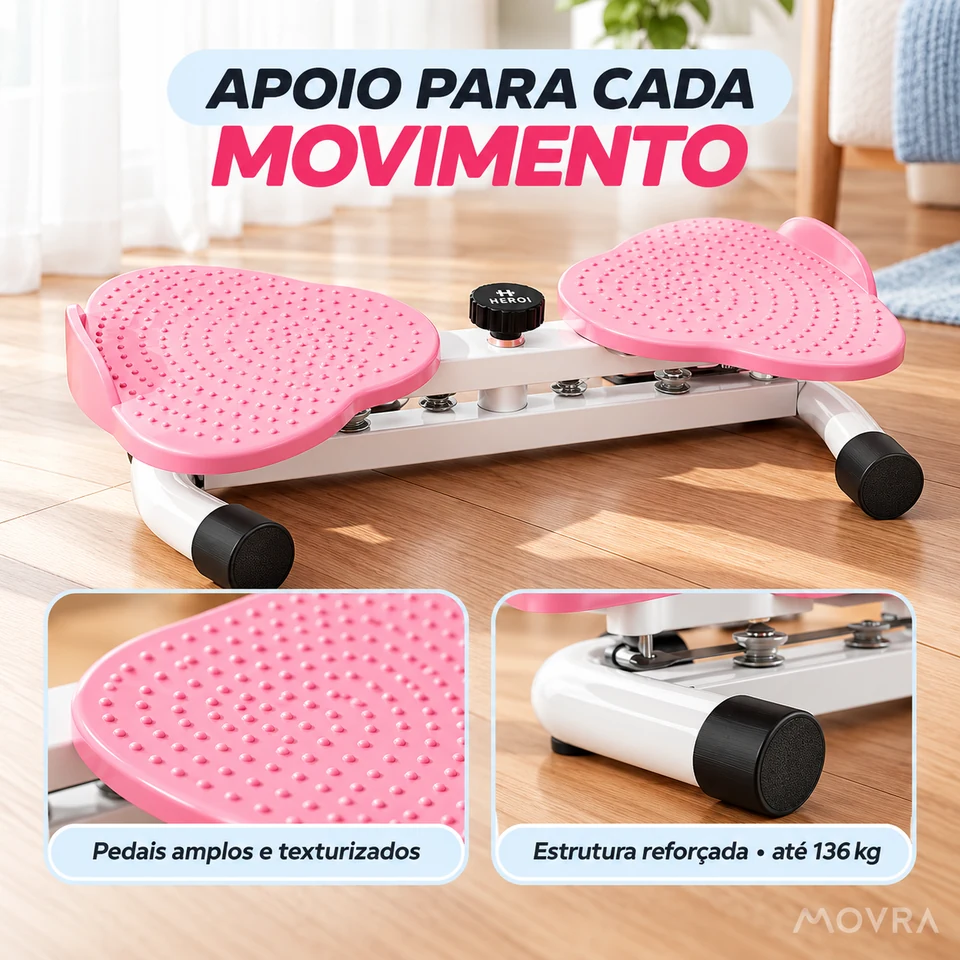 Pedais amplos e estrutura reforçada do Twister