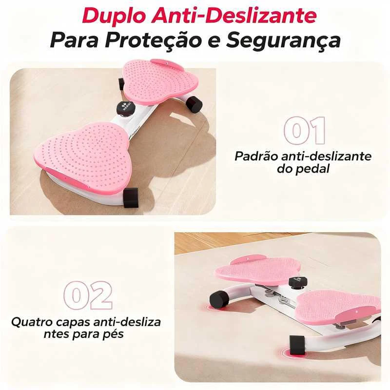 Pedais texturizados e apoios da base do Twister